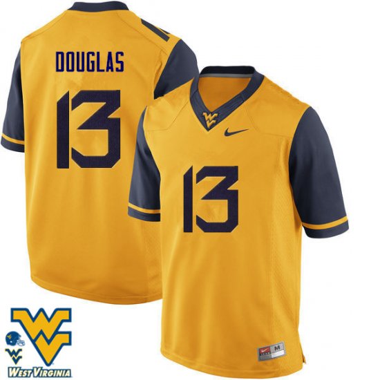 Men's West Virginia Mountaineers NCAA #13 Rasul Douglas Gold Authentic Nike Stitched College Football Jersey KT15D63YX